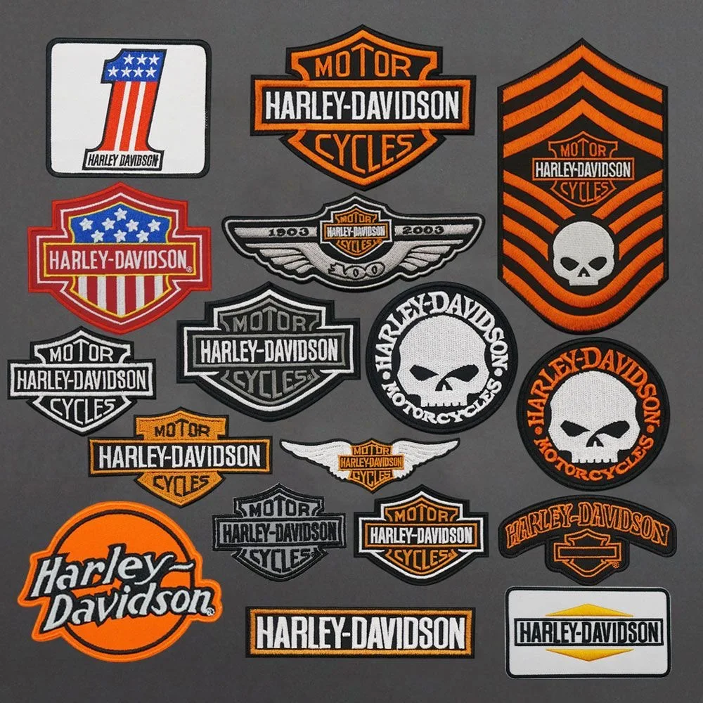 Nuevos parches bordados Harley Davidson Punk para ropa, parches para planchar para ropa, insignia para chaqueta, apliques de motorista DIY Stirpes