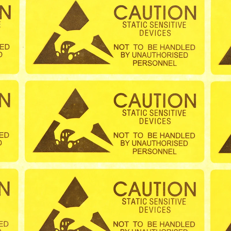 40Pcs Attention Caution Sticky Sticker Adhesive Warning Label Reminder For ESD Static Sensitive Device Electronic Components