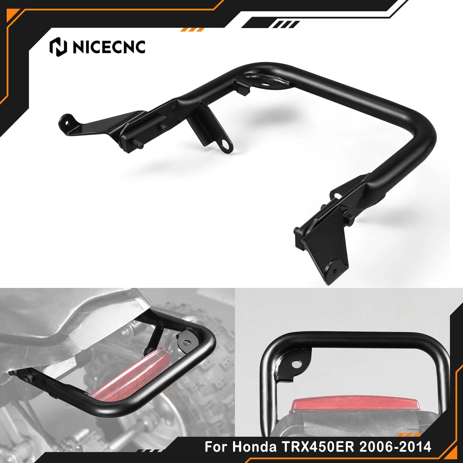 NICECNC For Honda TRX450ER Electric Start 2006-2014 ATV Rear Grab Bar Bumper TRX450R Kick Start 2006-2009 Replace 81200-HP1-600