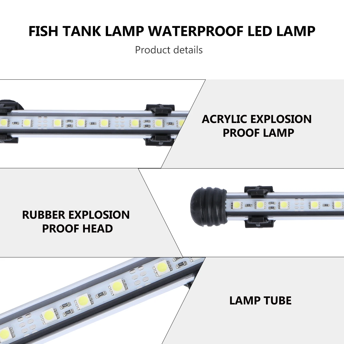 

1pc Aquarium Led Lamp Full Fish Tank Lamp Bright Waterproof Lighting Aquarium Light 19Cm White For Tank Decor