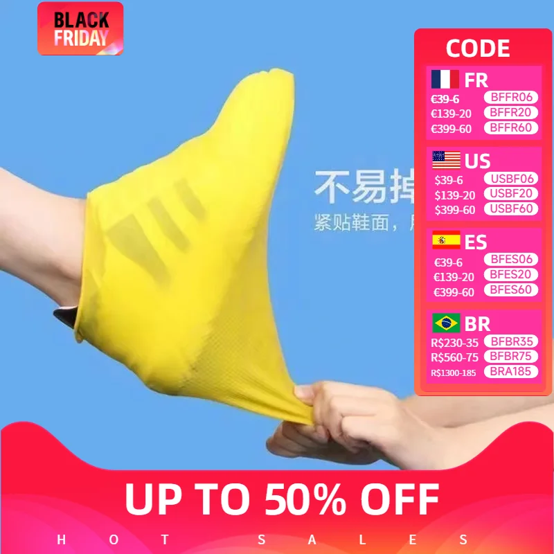 

Waterproof Silicone Rain Boot Overshoes Rubber 1 Pair Reusable Non-Slip Shoe Covers For Outdoor Use Rainy Day Cover
