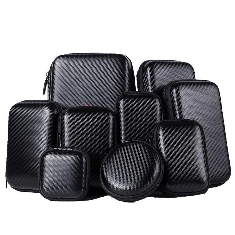 EVA Hard Shell Waterproof Cable Charger Organizer Bags Case Shockproof Earphone Carrying Case Zipper Pouch Headphone Storage Box - view 2