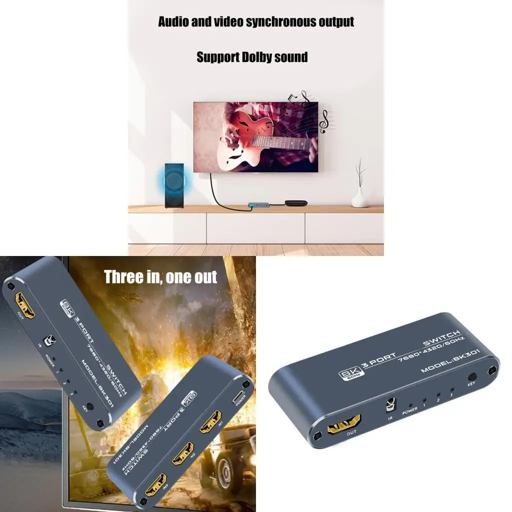 R53C 8K UHD HDMIcompatible Audiophiles Embedder With Control for Simplified Home Entertainment