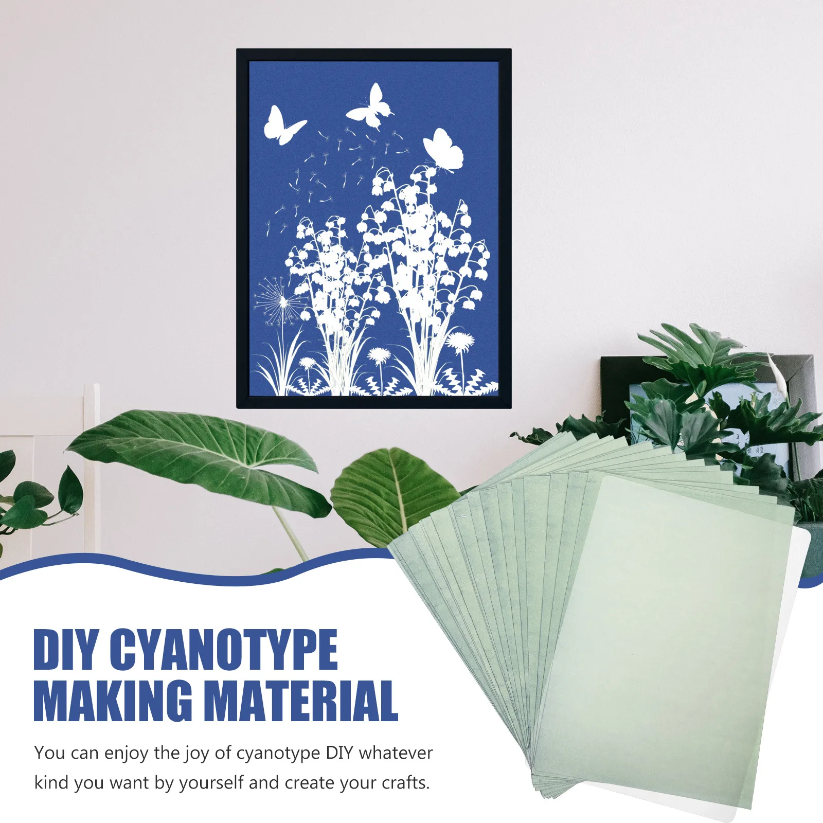 

1 set Cyanotype Paper Sun Print Kit Light Sensitive Supplies for Kids Classroom Camps Workshops Birthday Crafts