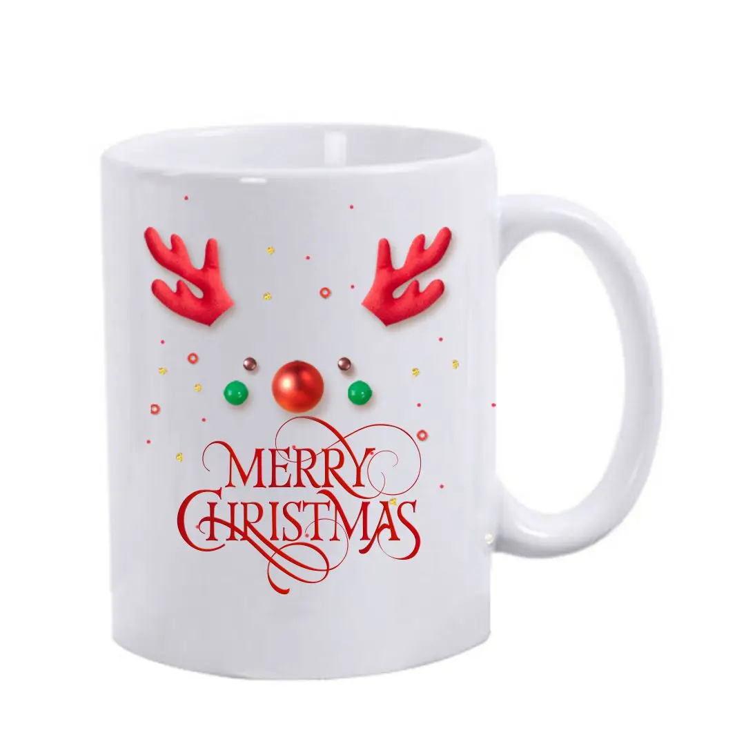 Imagem -06 - Sublimated Cerâmica Natal Café Caneca Logotipo Personalizado Vermelho e Branco 11 oz