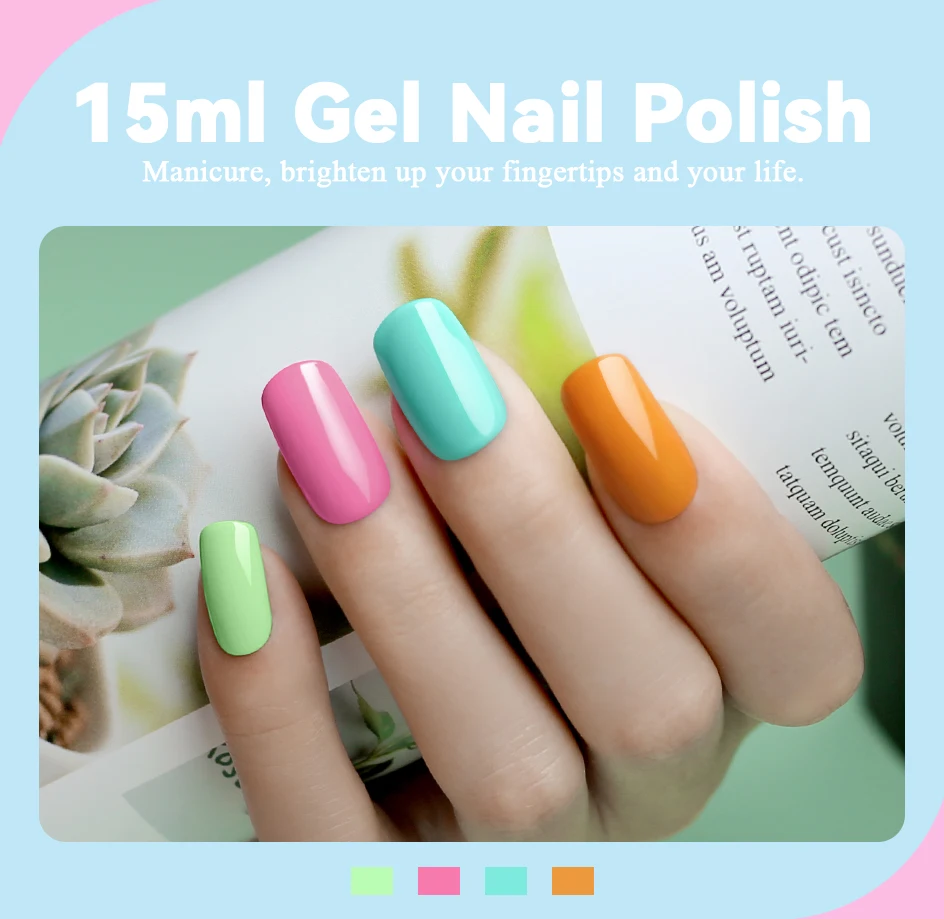 Clou Beaute 10 Stück TPO & HEMA FREIER Nagellack-Set Gel-Lack Frühlingsfarben UV-Gel Nagellack Semi-Permanent Hochpigmentierter Lack – Detail 1