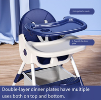 Multi-functional folding children's dining chair - baby and toddler growth portable high chair