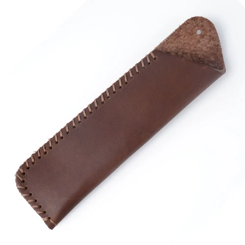 Handmade Cowhide Pencil Case Vintage Leather High-end Leather Pen Bag DIY Pencil Holder Pen Protective Bag Crafts