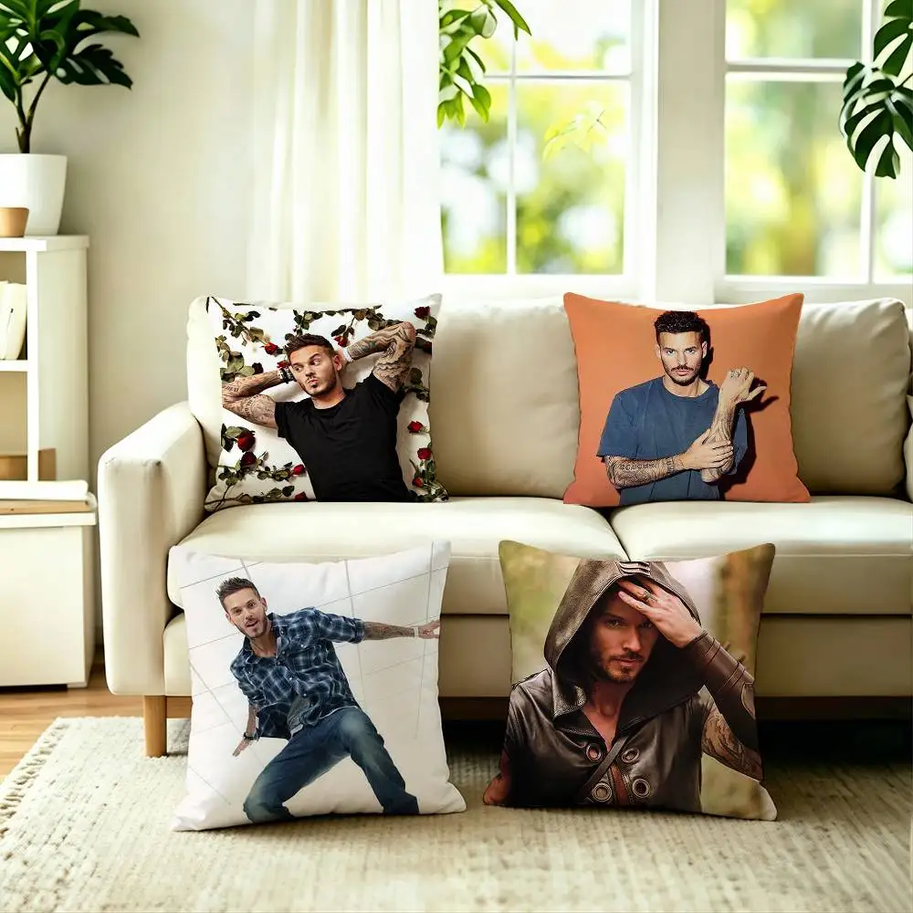 Pop Singer Matt Pokora Pillow Case Square Double-Sided Sofa Cushion Cover Bedroom Bedside Pillow