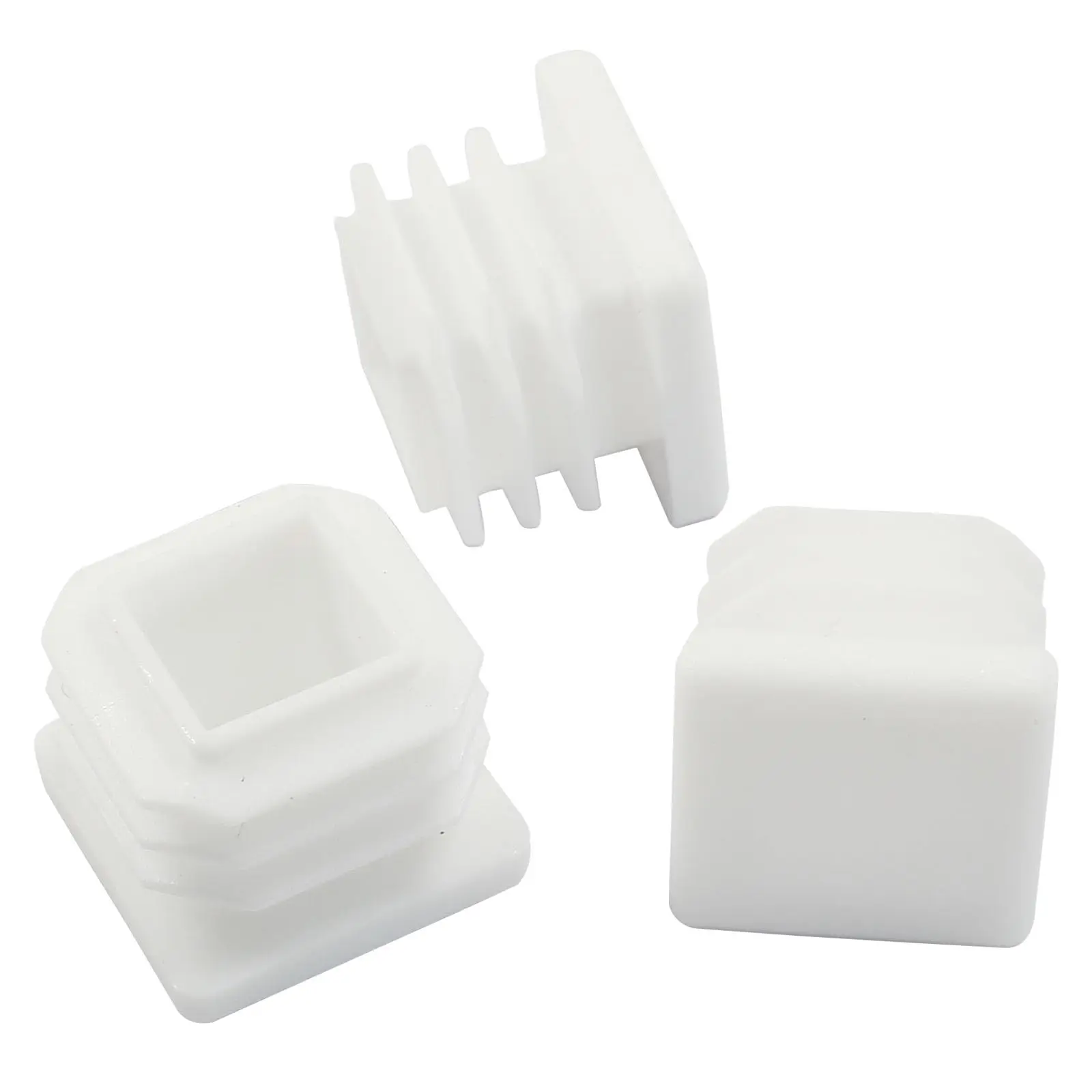 1/4/10/20Pcs White Plastic Blanking End Caps Square Pipe Tube Cap Insert Plugs Bung Furniture Tables Chairs Foot Pads Protectors