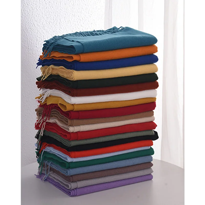 

68*200cm Scarf Shawl for Women Imitation Cashmere Neck Wraps Lady Long Thick Winter Warm Scarves Shawls Neckerchief with Tassel