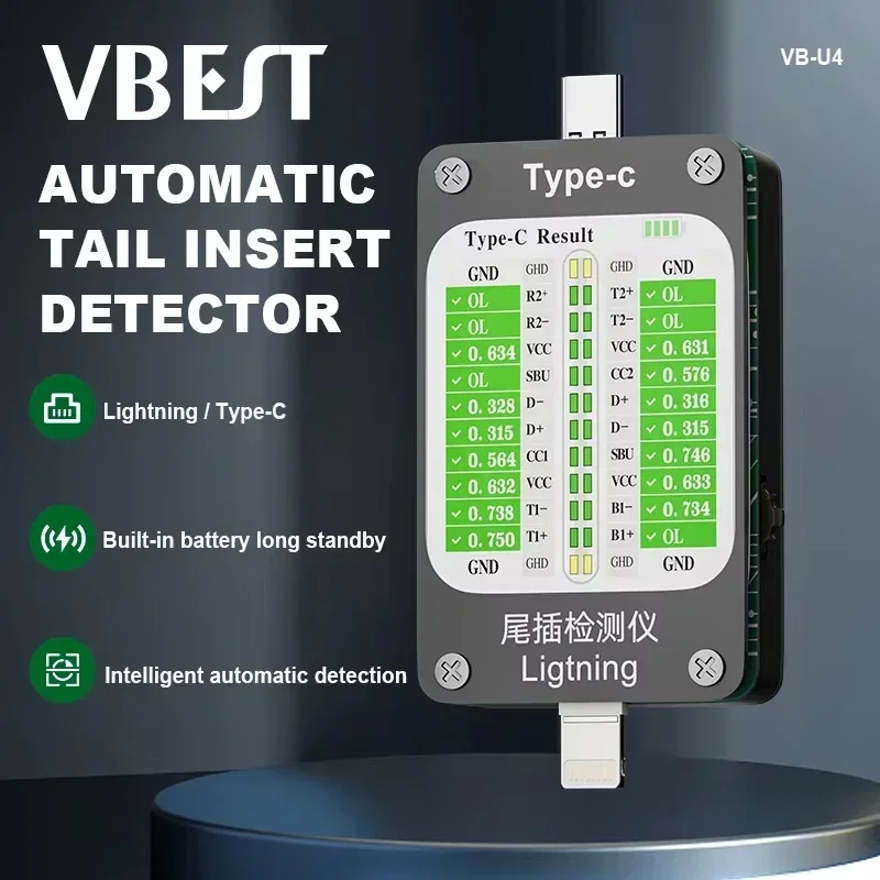 BEST Intelligent Auto Detection of Tail Plug Tester For Phone LCD Digital Lightning/Type-C Interface Precision Detection Tester