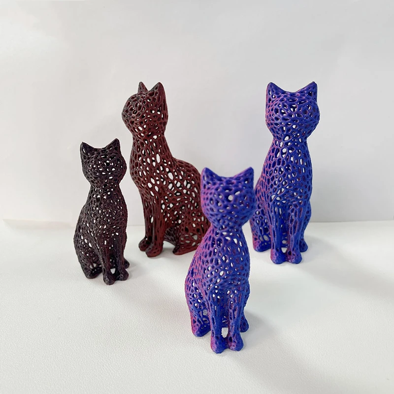 중공 고양이 조각상 수집용 3D 프린트 고양이 조각상, 홈 오피스 데스크탑 고양이 장식, 고양이 애호가