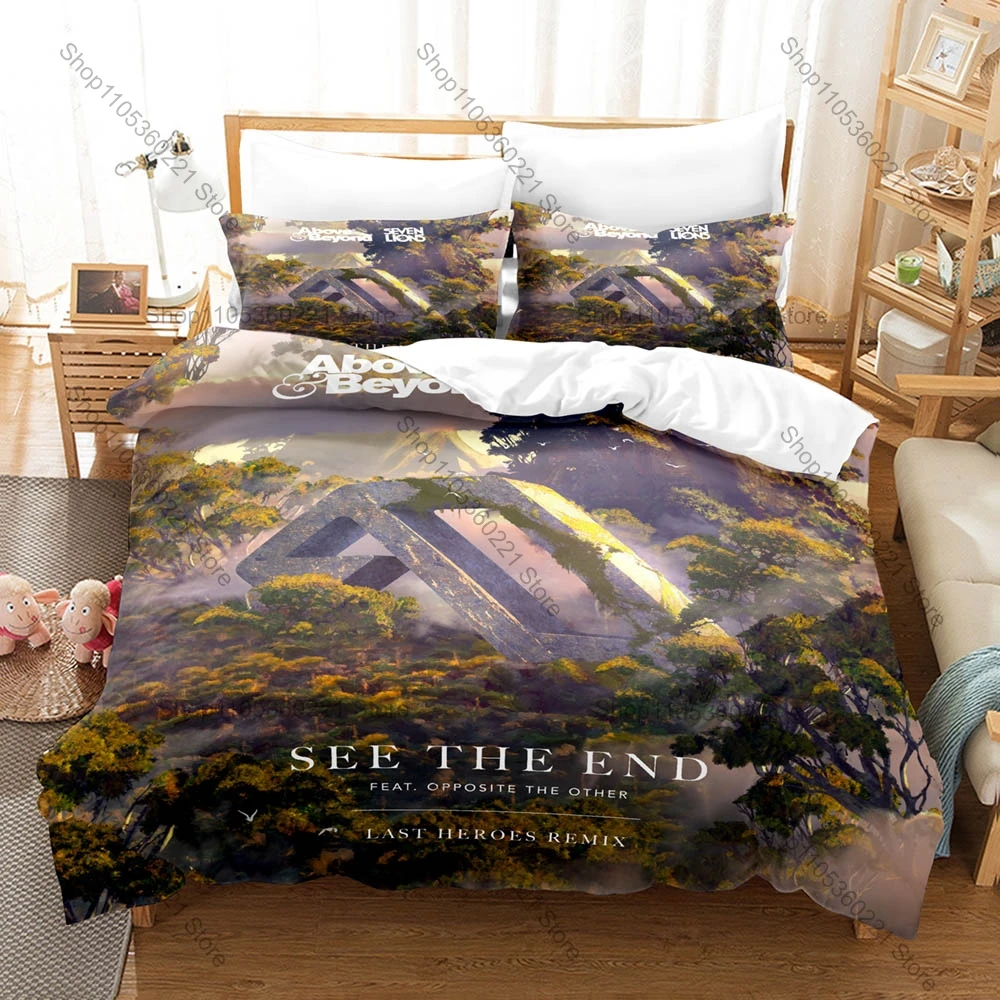 Electronic Music Seven Lions Bedding Set, Duvet Cover & 2 Pillowcases, Melodic Bass Artist Pattern Breathable All Season