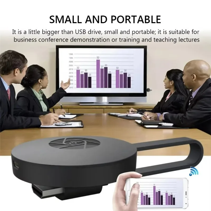 1080P Portable WiFi TV Stick Wireless Screen Mirroring Receiver Mobile Phone Cast Adapter for iOS Android