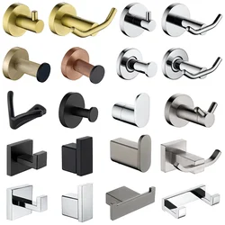 Gebürstete Gold Doppelhandtuchhaken für Badezimmer SUS Square Robe Hook Hanger Heavy Duty Wandhaken Türhänger für Badezimmer Schlafzimmer Küche Hotel Pool Schwarz Badezimmer Zubehör