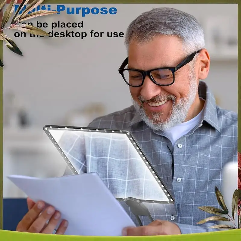 

New-5X Hands Free Magnifying Glass With 50 LED Light,Gooseneck Page Magnifier For Senior Low Vision Reading,Repairing,Sewing