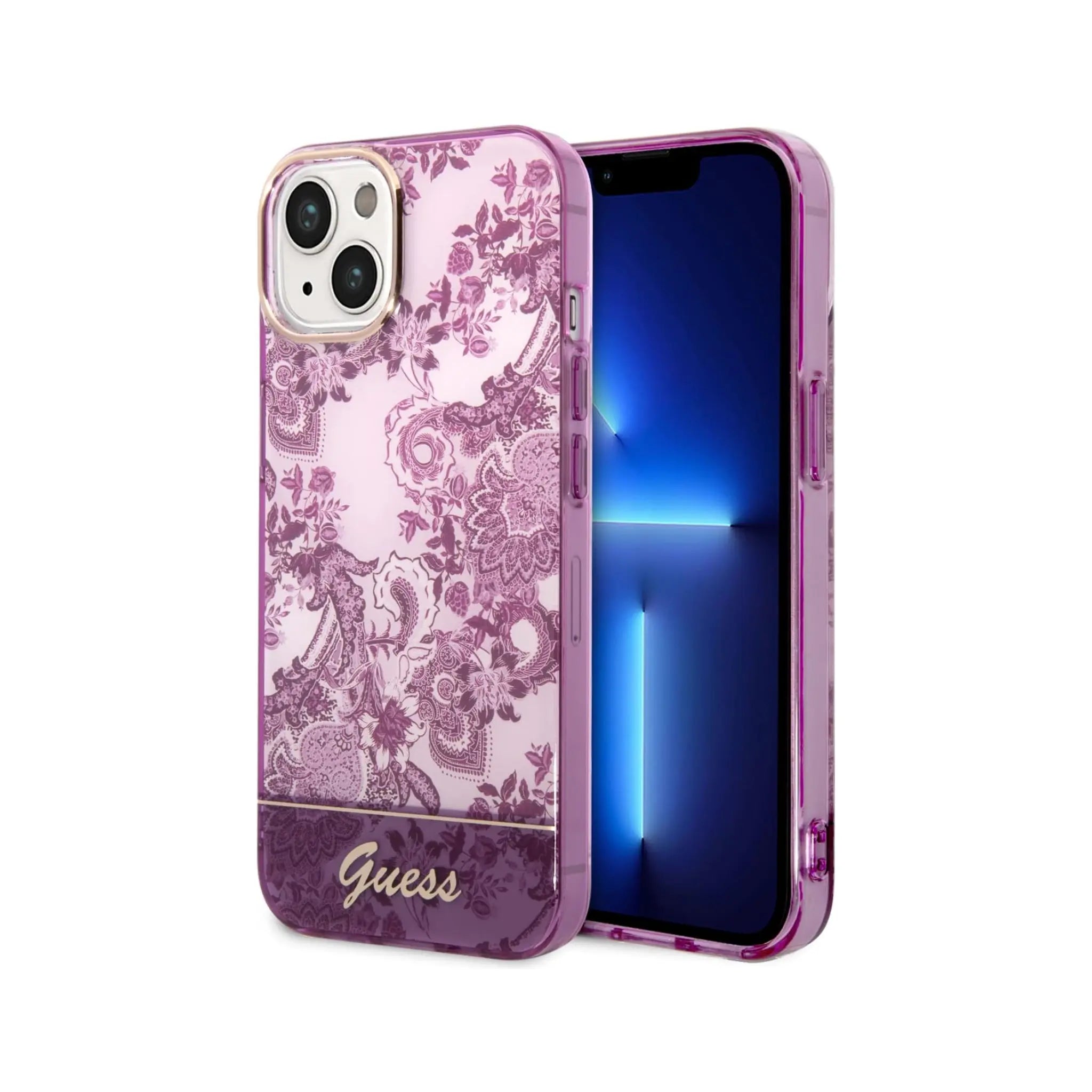 Guess Hülle, Fuchsia, Porcelain Collection – Für iPhone 14 Plus