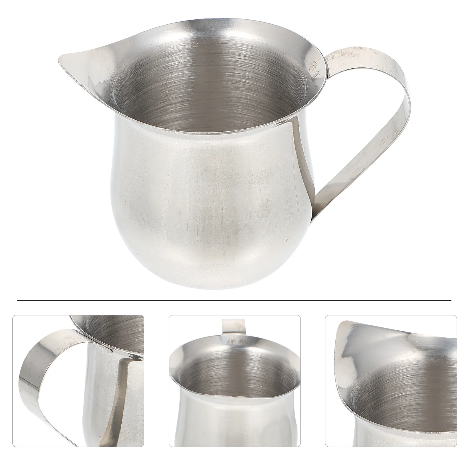 

1Pcs Milk Cup Stainless Steel Premium Milk Jug Multipurpose Coffee Frothing Container Sauce Holder Kitchen Essential