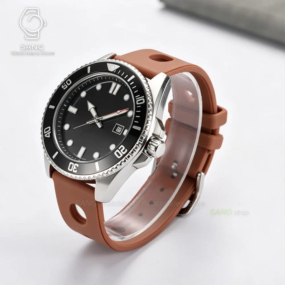 18/20/22mm Perforiertes Silikon-Uhrenarmband Universelles Sport-Uhrenarmband für Männer und Frauen Schnellverschluss-Armbänder für Seiko Weicher Handgelenkgurt – Detail 8