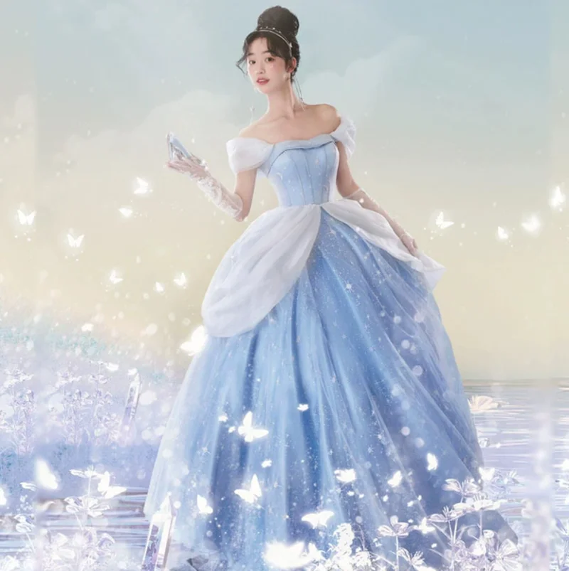 

Аниме Золушка для взрослых и женщин, платье для выступлений, карнавальный костюм, тяжелая работа, сказочное тематическое праздничное платье, подарки на день рождения для девочек