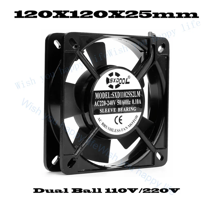 LL AC 110V 115V 220V 230V  80mm 92mm 110mm 120mm 150mm 172mm 200mm Industrial Case Cabinets Cooling Fan Dual Ball Bearing 2 Wire