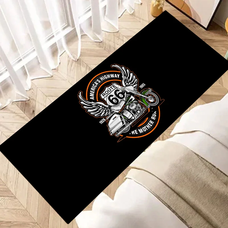 Retro America Historic Route 66 Mother Road Carpets for Living Room Bedroom Doormat Non-slip Floor Mat Friend Gift Home Decor