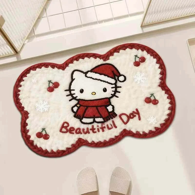 Hello Kitty Irregular Shaped Quick Dry Absorbent Shower Mat, Diatomite Non-slip Rug for Bathroom, Entryway & Toilet