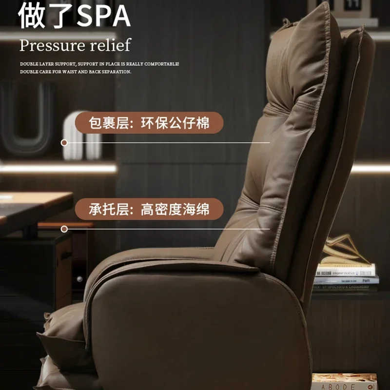 Recliner Ergonomic Office Chairs Computer Boss Leather Executive Chair Lounge Swivel Cadeira De Escritorio Office Furniture