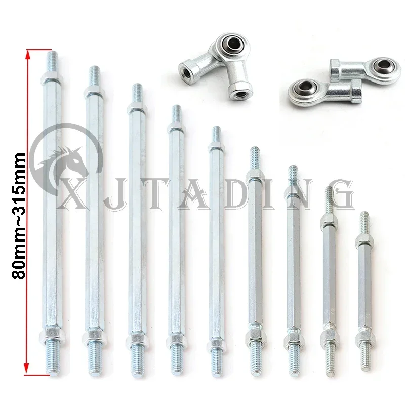 80-280mm Adjustable Steering Tie Rod Kit with M8 Ball Joints for Kids ATV Go Kart Buggy Quad Bike DIY Upgrade