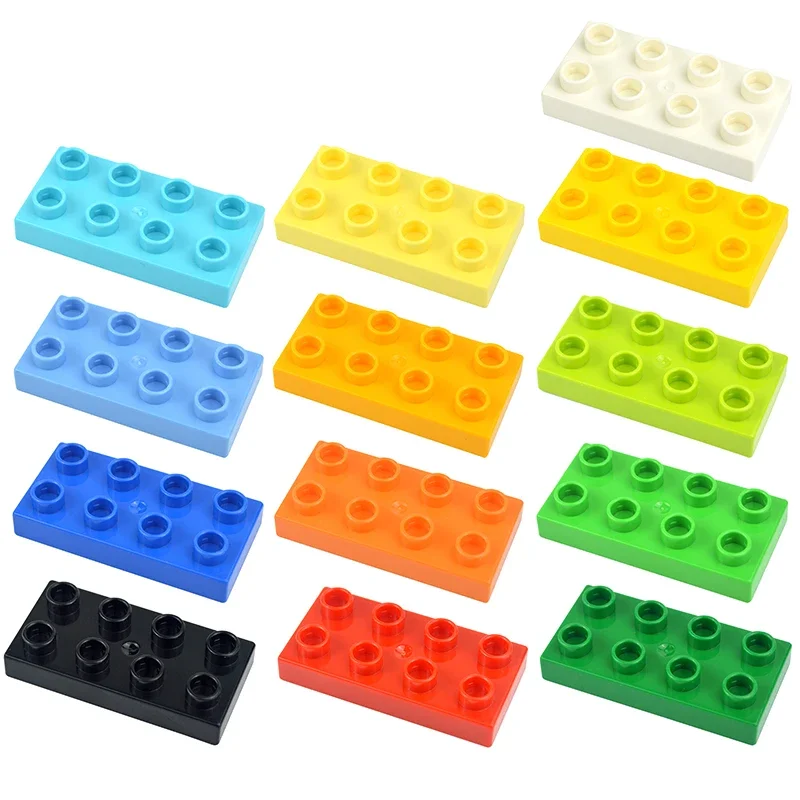 Big Size Building Block Duplos 2x4 Dots Thin Brick Educational Large Particles House Toys Assemble Parts Compatible Brand Kid