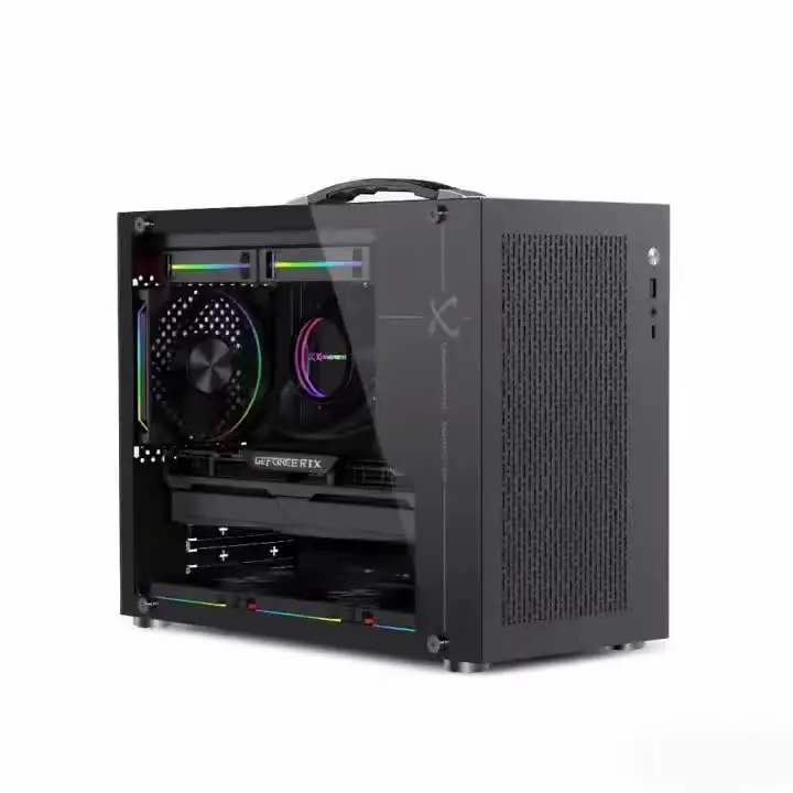 Power Train X-Gamerx X100 Pro M-ATX PC case lado transparente 240