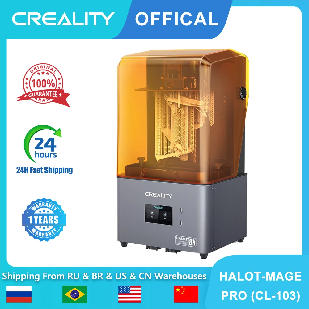 Creality HALOT MAGE Pro Resin 8K 3D Printer with Smart Resin Pump 10.3“ Monochrome Screen 170mm/h Printing Speed CL 103 Printers