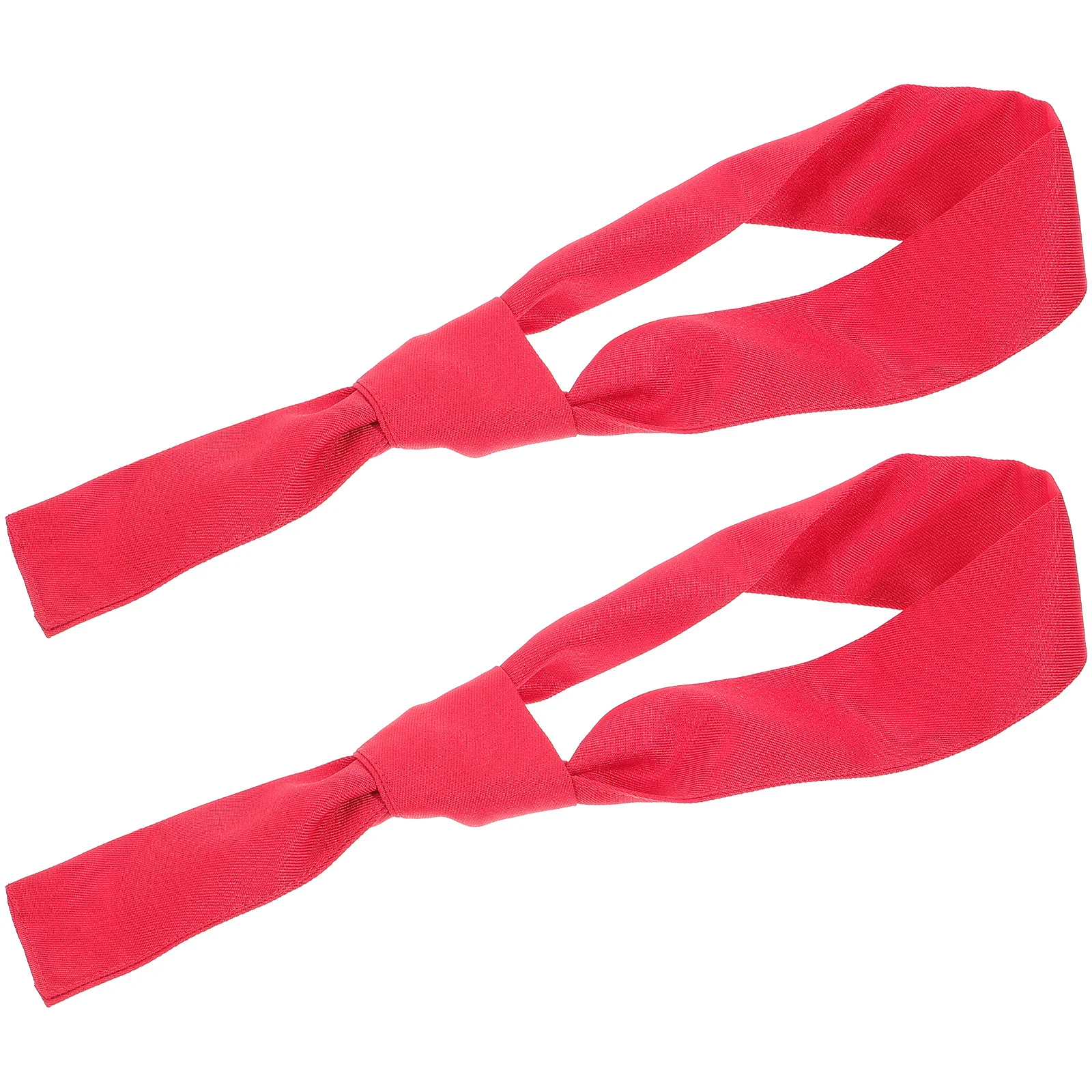 2Pcs Chef Necktie Workwear Red Reusable Baker Neckerchief Cotton Neckerchief Washable Reusable For Chef Baker Waiter Student