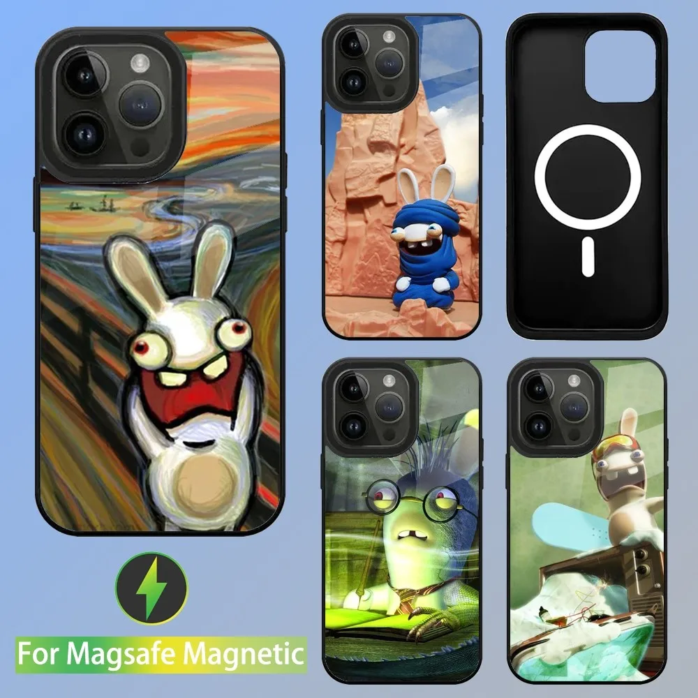 R-Raving Rabbids Handy hülle für iPhone 15,14,13,12,11, plus, Pro,Max Mini Magsafe magnetisches