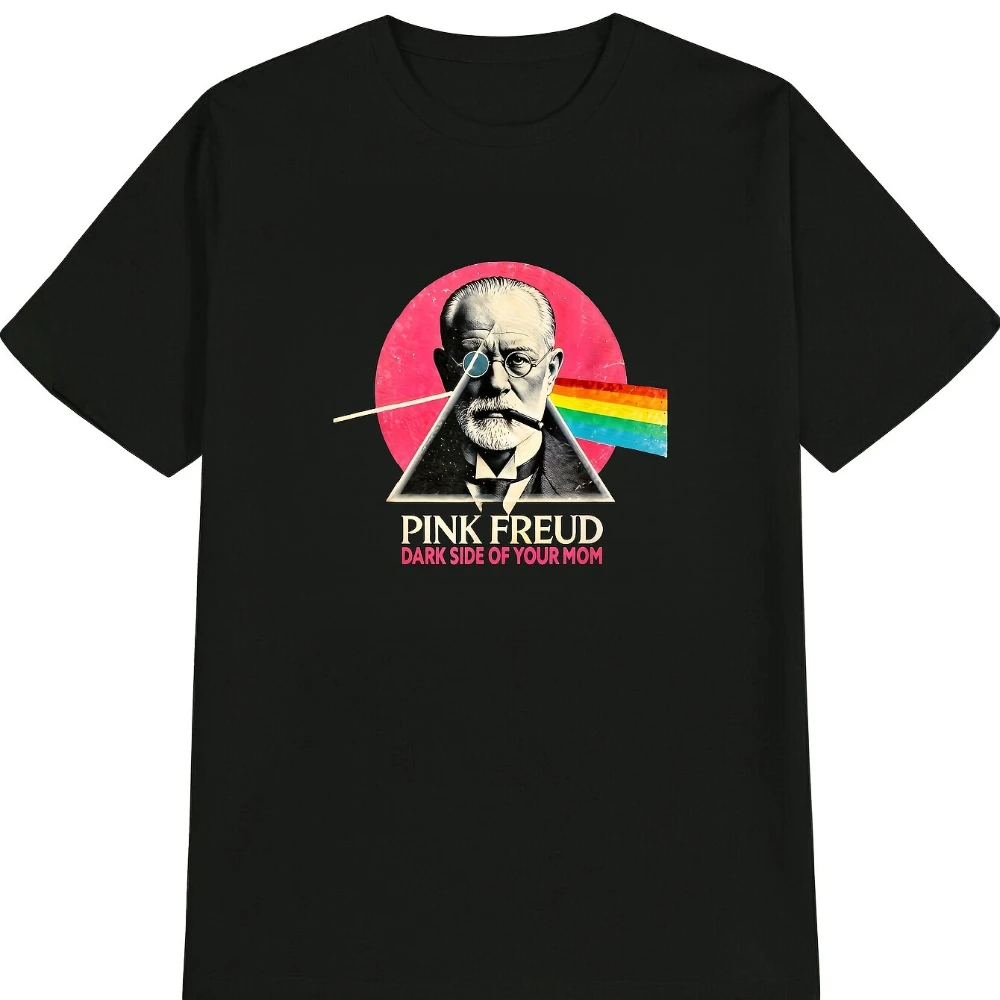 Funny Mother Psychology T-Shirt Dark Side of Your Mom Graphic Tee with Freudian Symbols Heavyweight Crewneck Shirt