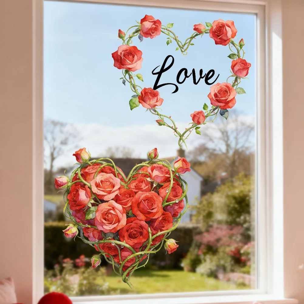 Valentine\\\\\\\'s Day Decoration Valentine Decal Static Cling Modern Minimalist Wall Decor Decorative Film Adhesion Technology