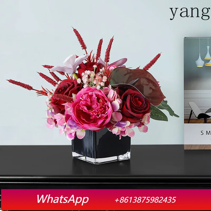 

Yjq simulated flower living room decoration ornament business meeting room bouquet potted plant dining table decoration