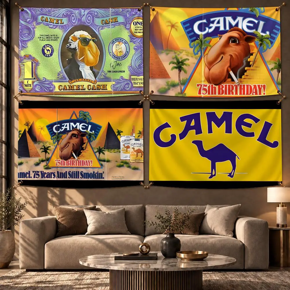 Natural Animal Camel Flags Wall Hanging Flag Banner Home Decor Aesthetic Living Room Bedroom HD Fabric