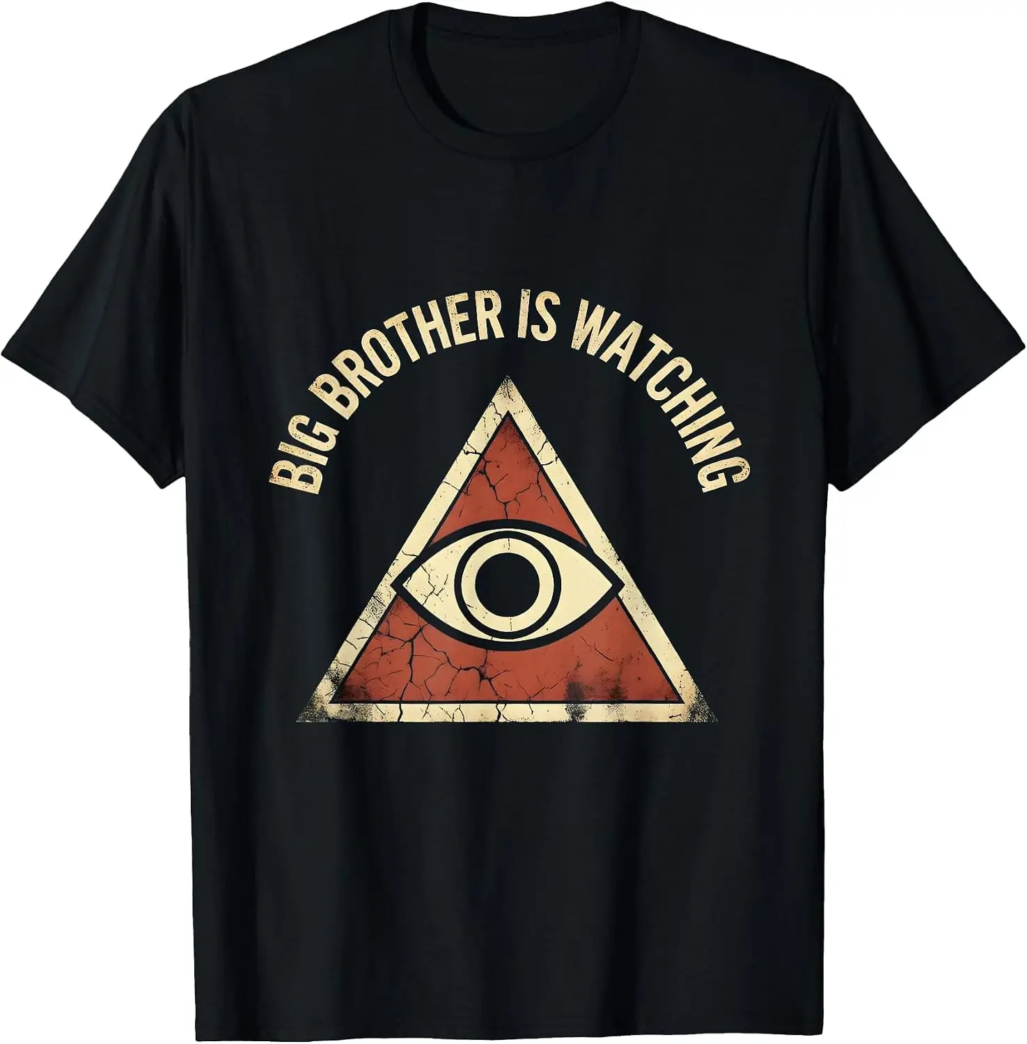 Big Brother Is Watching Surveillance Design T-Shirt 100% Cotton Trendy Y2K Short-Sleeve Tee-Soft, Quick-Drying,