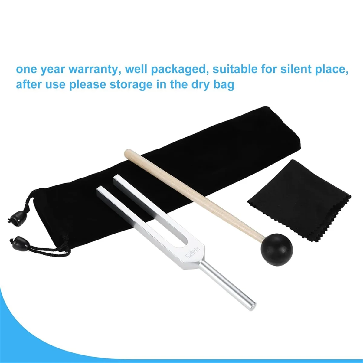 528 Hz Tuning Fork, Silver Solfeggio Tuning Forks 528 Hz for Musical Instrument, Meditation, Relaxation Vogue