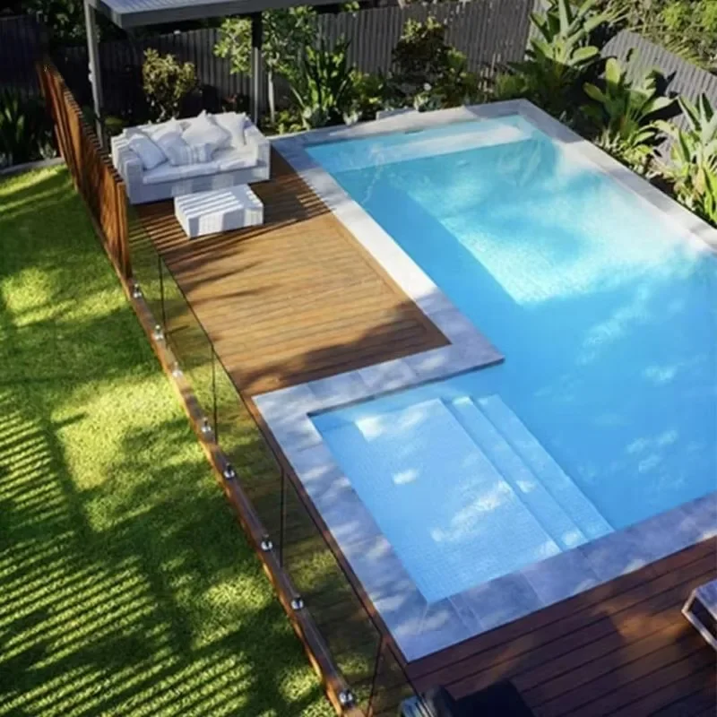 Factory Large Outdoor Swim Pool Spa Mosaic Rectangular Family House Modular Inground Fiberglass Swimming Pool