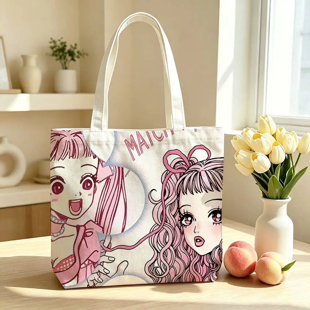 P-Paradise Kiss Happy Berry   Printed Canvas Tote Bag Shoulder Bag Commuter Mommy Shopping Bag