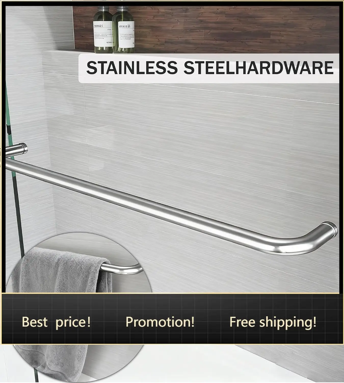 Chrome Bathtub Glass Door Semi Frameless Sliding Reversible Adjustable Six Millimeter Clear Tempered Width Sixty Height