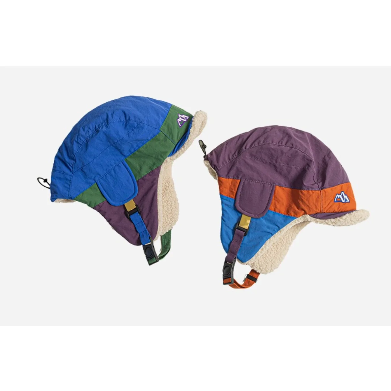 Cappello invernale con paraorecchie caldo a blocchi di colore Cappello da sci in lana di agnello ispessita da donna Cappello da esterno in tessuto ad asciugatura rapida antivento resistente al freddo