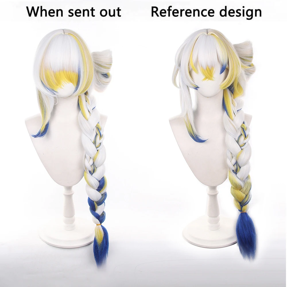 Anime Arknights Shu Women Cos Wigs Cosplay Costumes Headwear 95cm Long Simulation Scalp Thick Mixed Puffy Long Hair Wigs