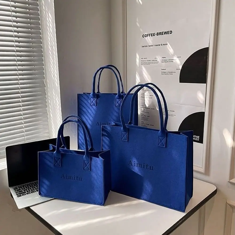 Bolso de hombro de fieltro de gran capacidad para mujer, bandolera de viaje de Color sólido, sencillo, S/M/L, 1 piezas