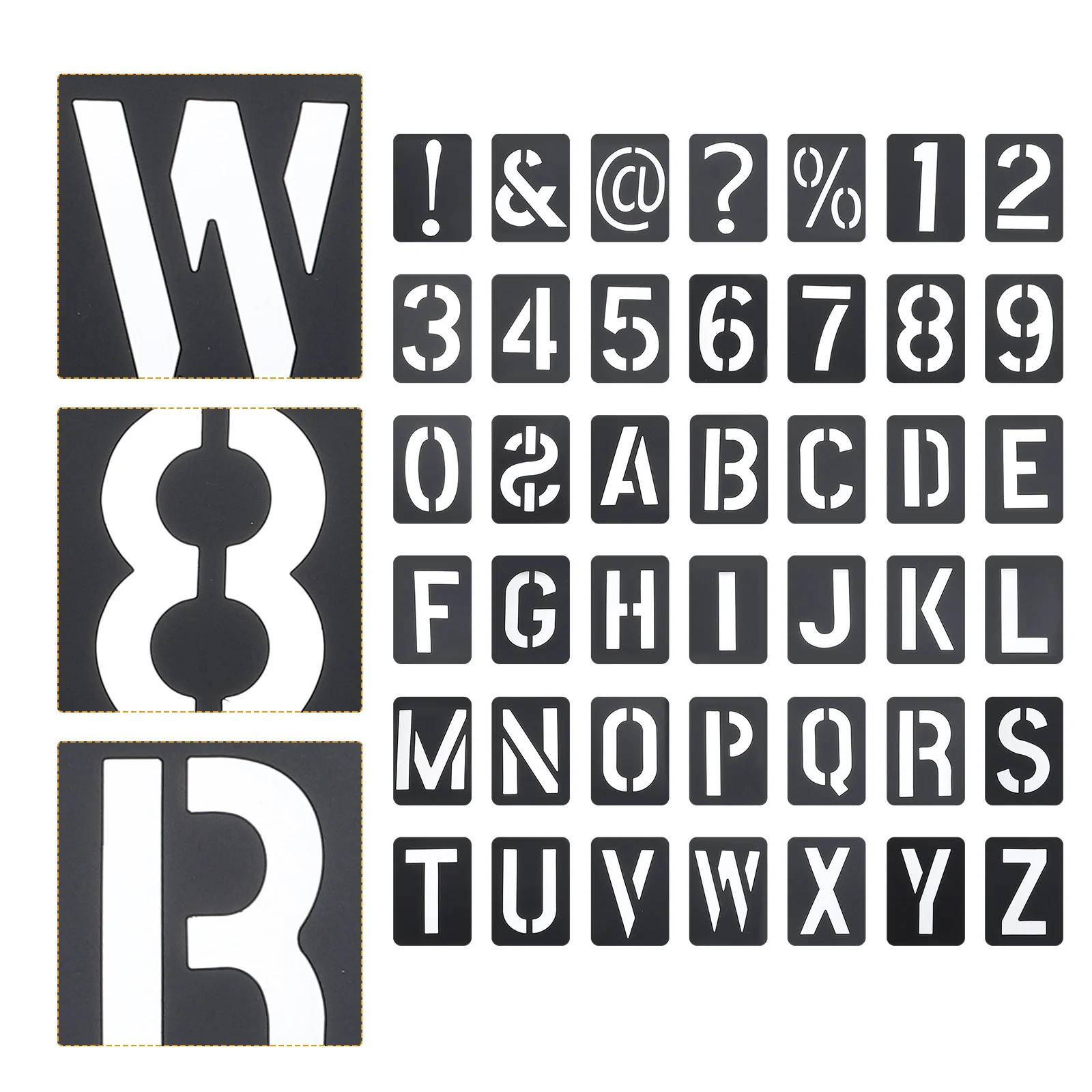 42 قطعة من استنسل الرسم DIY، قوالب أرقام الحروف، قوالب رش الحائط، لوازم فنية حرفية، استنسل الحروف