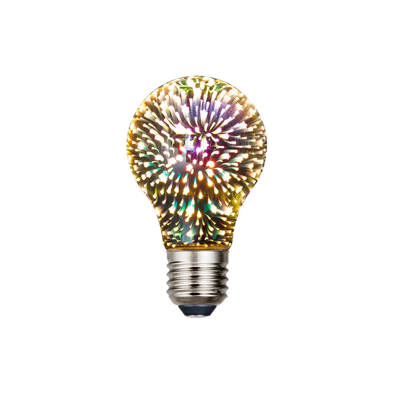 3D LED Star Fireworks Bulb Decoração, E27, 6W, 85-265V, Lâmpada Vintage Edison, Holiday Night Light, Novidade Árvore de Natal