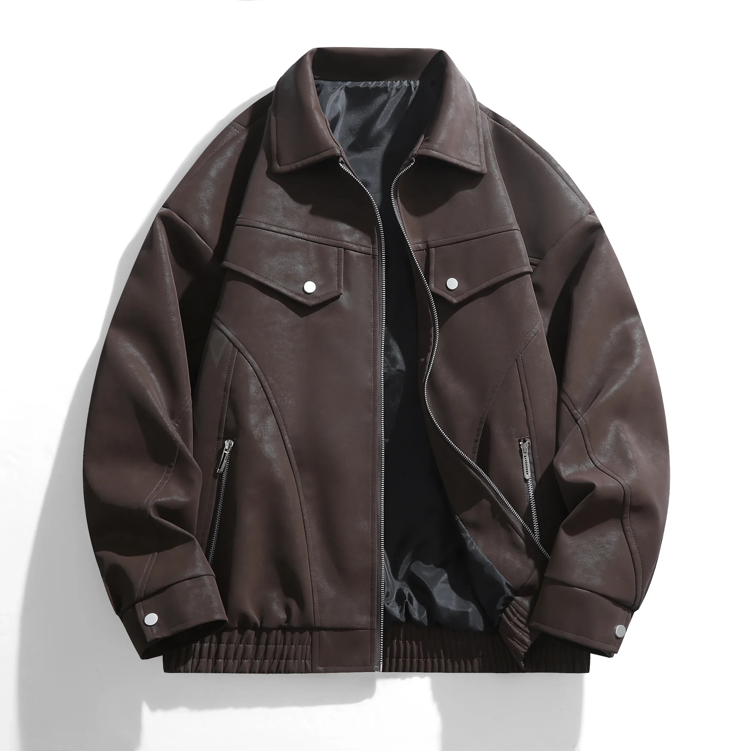 

High Quality Fashionable Handsome Imitation Leather Jacket for Autumn Winter Outdoor Hiking Camping Comfortable and Warm Jacket